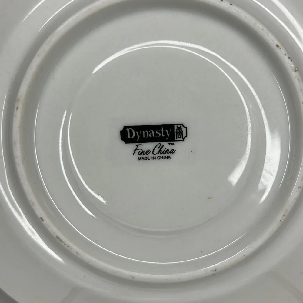 O657 Elegance by Dynasty China 2pc Footed Cup and Saucer Set - Picture 3 of 5